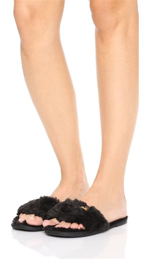 michael kors fur slippers|michael kors heeled sandals.